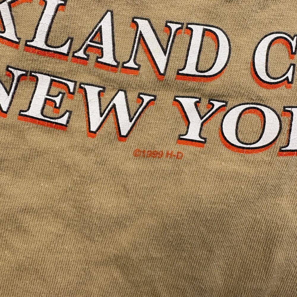 VTG Harley Davidson Shirt Mens 2XL Beige Rockland County New York 90s Y2k Biker - Picture 9 of 15